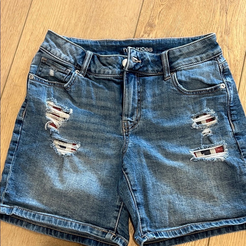 Maurices Blue Distressed Women's Shorts